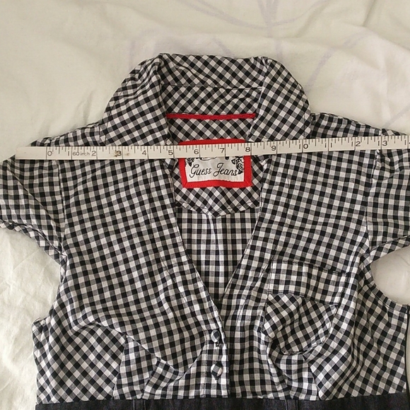 GUESS gingham Jean mini dress size xs/xxs - Picture 3 of 8